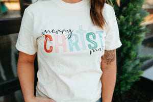 Merry CHRISTmas Tee -Ivory