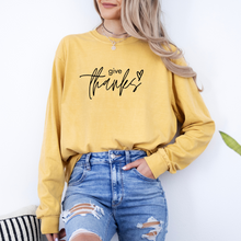 Load image into Gallery viewer, Give Thanks LONG SLEEVE tee (Multiple Color Options)
