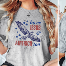 Load image into Gallery viewer, Loves Jesus and America Too Tee - Multiple Colors
