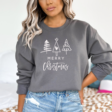 Load image into Gallery viewer, Merry Christmas (Three Trees) Sweatshirt (Multiple Colors)
