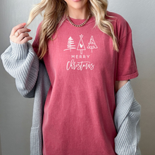 Load image into Gallery viewer, Merry Christmas (Three Trees) Tee (Multiple Color Options)
