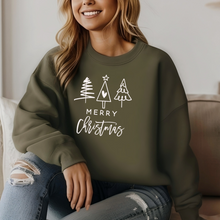 Load image into Gallery viewer, Merry Christmas (Three Trees) Sweatshirt (Multiple Colors)
