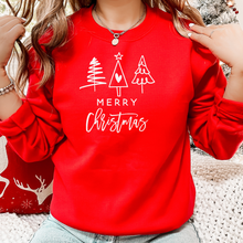 Load image into Gallery viewer, Merry Christmas (Three Trees) Sweatshirt (Multiple Colors)
