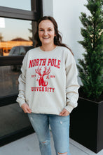 Load image into Gallery viewer, North Pole University (red print) Sweatshirt - Sand
