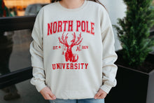 Load image into Gallery viewer, North Pole University (red print) Sweatshirt - Sand
