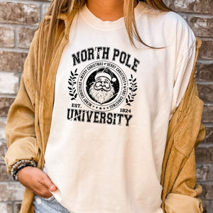 North Pole University (Black Print) Tee (Multiple Color Options)