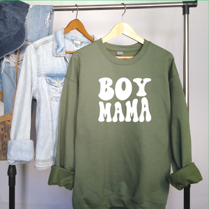 Boy Mama Military Green Sweatshirt (Multiple Color Options)