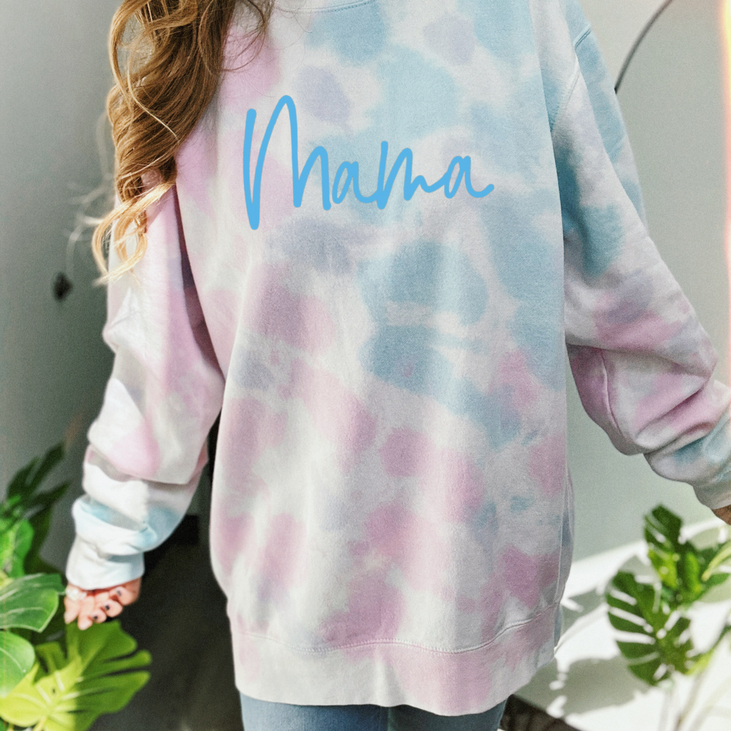 Mama Cotton Candy Tie Dye Sweatshirt